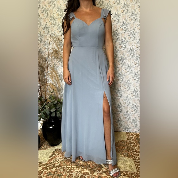 Azazie Blue Maxi Dress - Picture 1 of 10